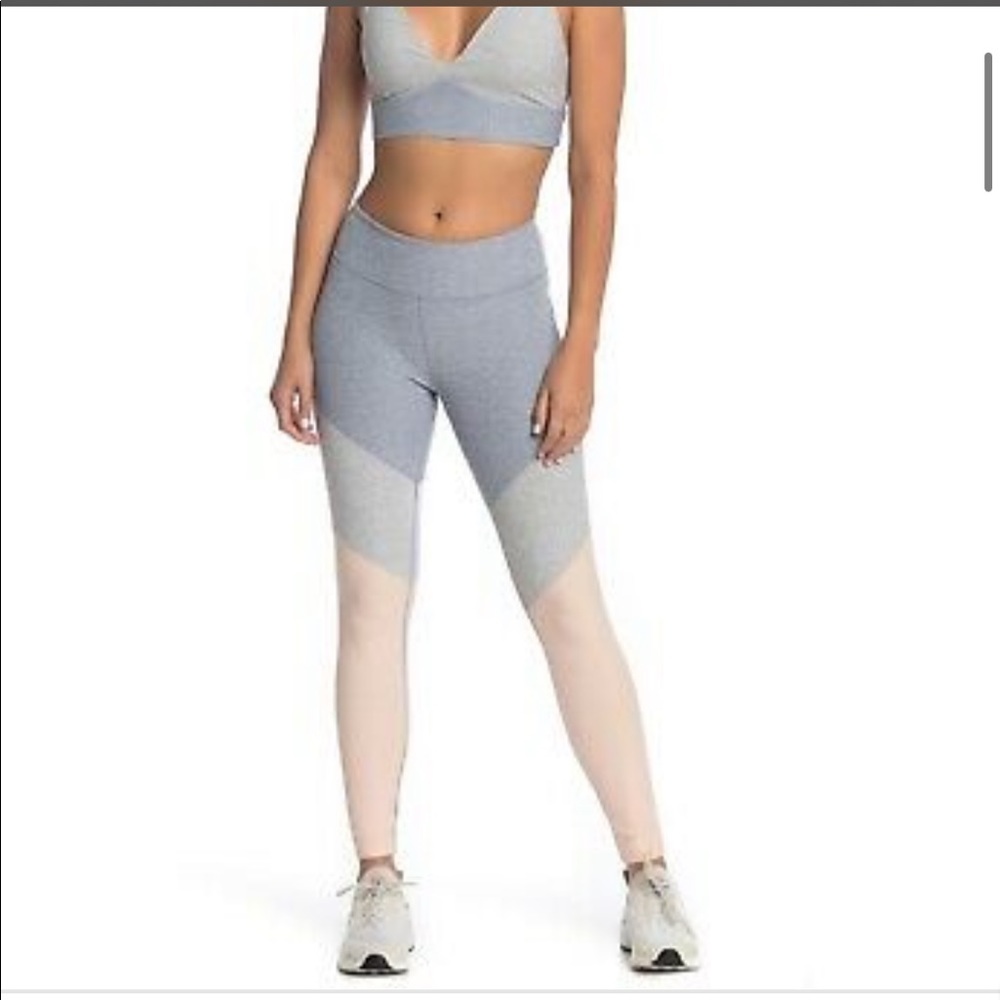 Outdoor‎ Voices Small Pink Grey Springs Colorblock 7/8 Athletic Workout Legging